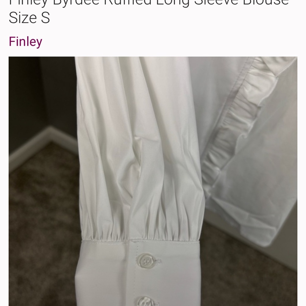 Perfect condition Finley Classic White Blouse with Ruffles - Picture 4 of 11